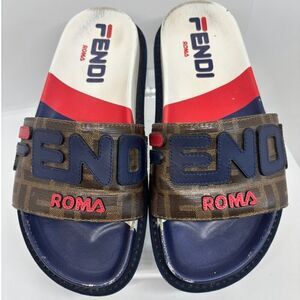 FENDI x FILA Collab Slides Made in ITALY Size 35 Normal Use Wear Unisex